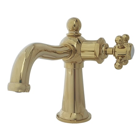 Kingston Brass KS154BXPB Single-Handle Bathroom Faucet with Push Pop-Up, Polished Brass KS154BXPB
